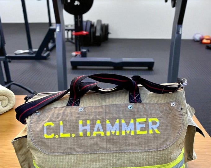 Firefighter Fire Equipment Gear Gift Bag Repurposed Fire Gear Gym Duffle First Responder Accessory Repurposed Turnout Travel Sack