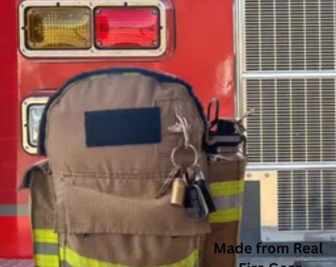 Firefighter turnout gear handmade backpack reflective custom rescue bag utility storage first responder durable rugged station duty carryall