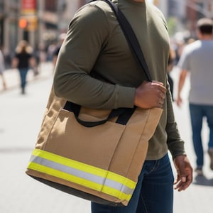 Handmade Firefighter Turnout Gear Tote Bag Functional Commute Durable Bag First Responder Beach Vacation Sling