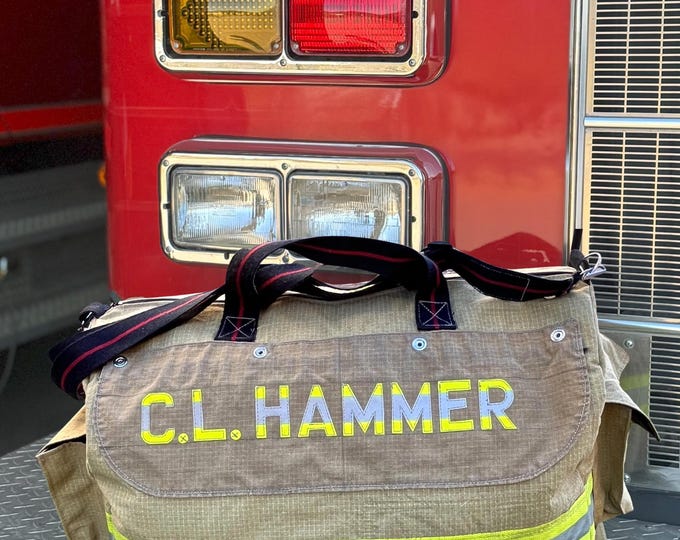 Fire Equipment Gear Bag Firefighter Gift Repurposed Fire Gear Bag for First Responder Accessory Repurposed Turnout Travel Sack