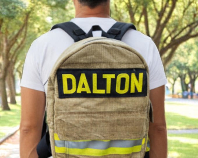 Firefighter Authentic Turnout Gear Backpack Personalized Durable Custom Gear First Responder Hiking Recycle Handbag Retirement Gift
