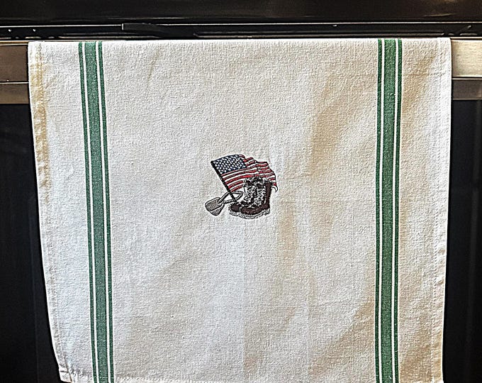 Military Embroidered Towel for Army Wife Gift Idea Soldier Dish Rag Personalized Patriotic Kitchen Towel First Responder Table Setting