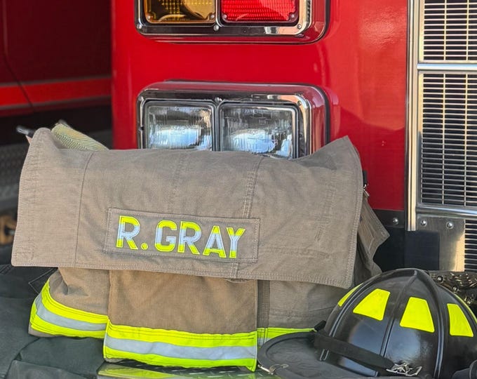 Custom firefighter laptop turnout huge gear bag personalized fireman gift bunker gear first responder duffle rugged durable equipment bag