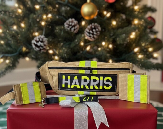 Fire Department Christmas Gift for Captain Travel Essentials Bundle Holiday Present First Responder Personalized Custom Fanny Pack
