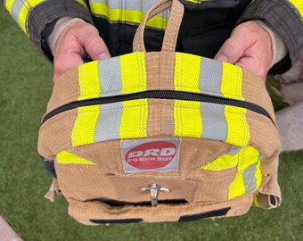 Firefighter Gear Backpack: Upcycled Turnout Bag, Durable Emergency
