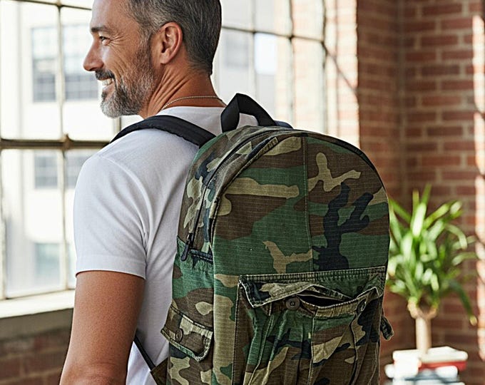 Camouflage backpack for outdoor tactical travel carryon deployment rucksack army surplus durable hiking men’s gear first responder bag