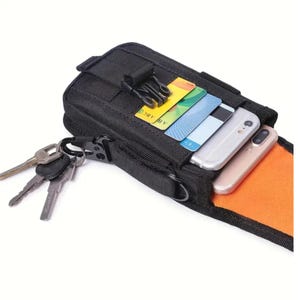 Father&#39;s Day Belt clip first responder tactical phone pouch MOLLE utility gear bag sturdy outdoor travel case American flag patch pouch gift