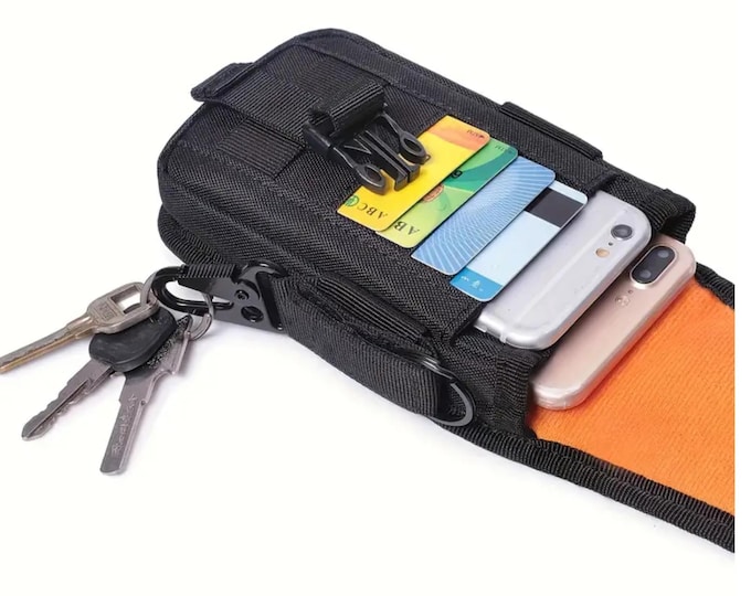 Father's Day Belt clip first responder tactical phone pouch MOLLE utility gear bag sturdy outdoor travel case American flag patch pouch gift