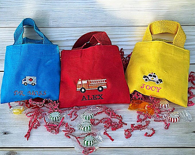 Party Candy First Responder Custom Embroidered Tote Bag Firefighter Personalized Sack Guest Keepsake Party Favor Celebration
