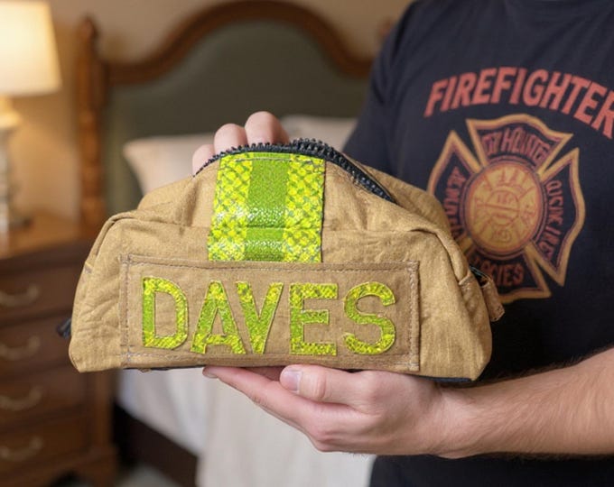 Personalized Shaving Kit Gift for Him Toiletry Bag Custom Dopp Kit Firefighter Gift Travel Organizer Bag First Responder Groomsmen Keepsake