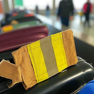 Firefighter gear luggage tag handmade reflective travel ID custom turnout bag identifier durable suitcase label aviation backpack accessory