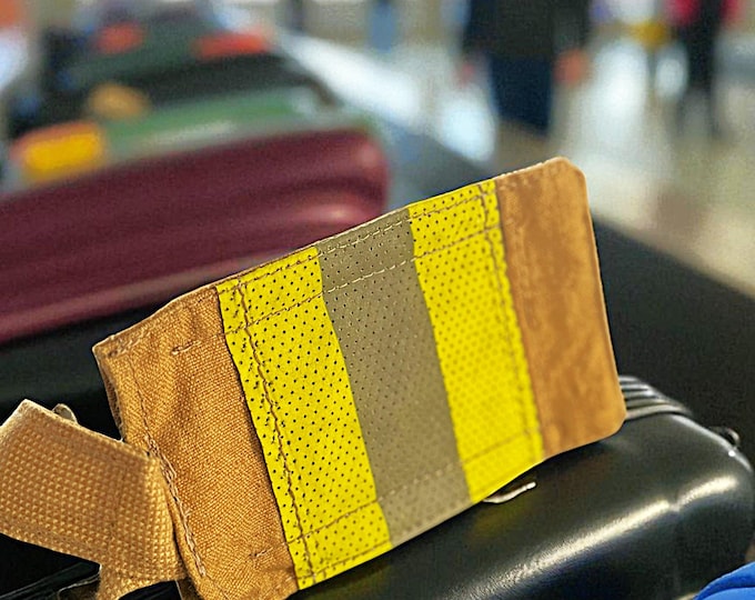 Firefighter gear luggage tag handmade reflective travel ID custom turnout bag identifier durable suitcase label aviation backpack accessory