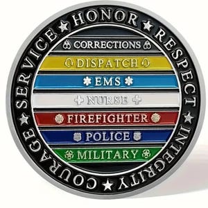 Moneda de desafío para primeros auxilios, símbolo de respeto y gratitud para bomberos, policías, médicos de emergencia, enfermeras militares, regalo de despacho, honor, coraje, recuerdo