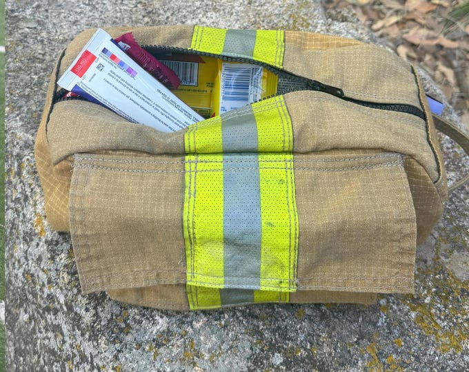 Toiletry firefighter practical travel bag bunker Father's Day gift bag first responder pouch shaving carrier bag overnight weekend essential