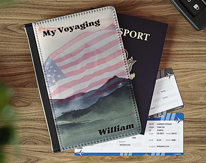 First Responder American flag passport cover patriotic travel organizer document holder minimalist USA case vacation gift protective sleeve