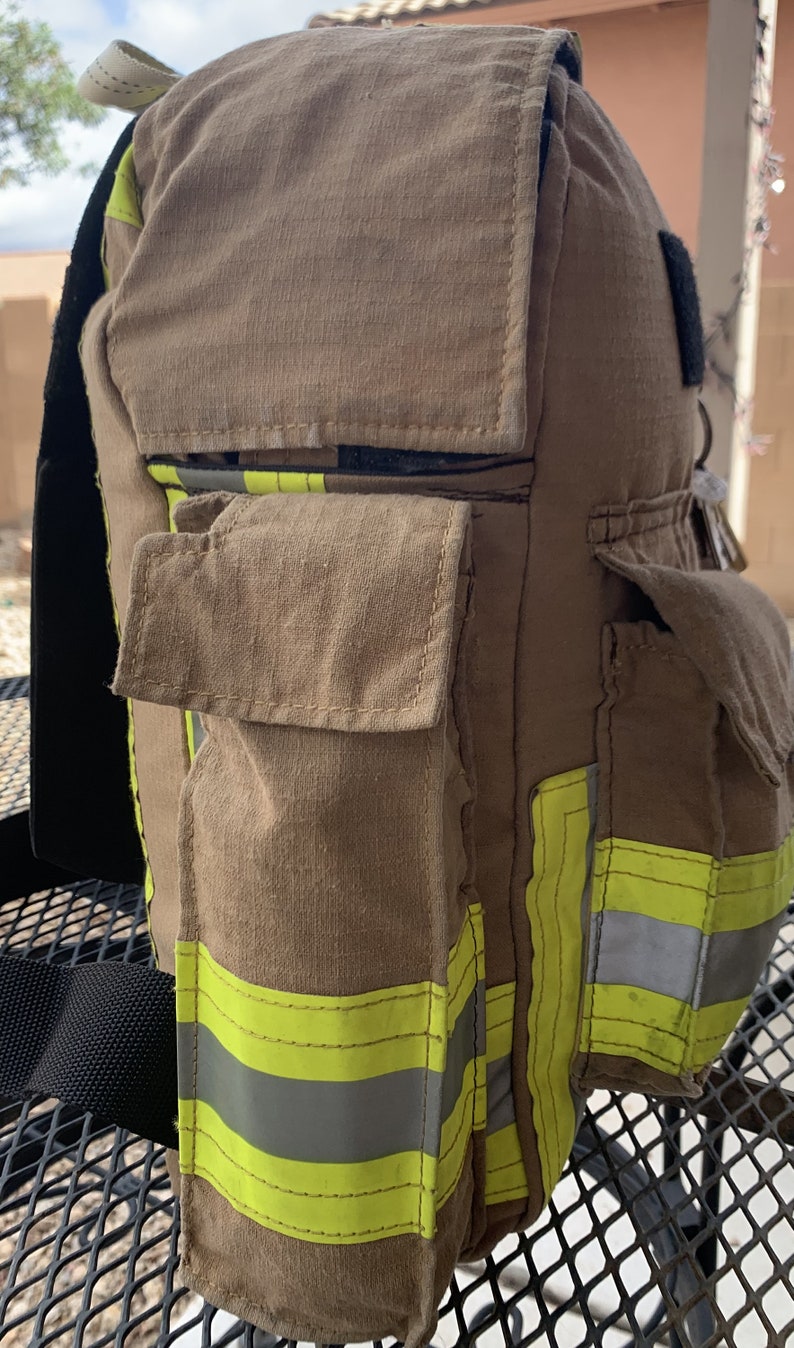 Firefighter Gift Bag Recycled Turnouts Backpack Fire Rescue Backpack