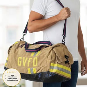 Firefighter Rugged Turnout Essential Duffle Bag  Commute  Retirement Gift Sac Tool Case Custom Fire Gear Gym Pouch Travel Carry On