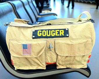 Firefighter Duffle Bag, Turnout Gear Travel Bag, Personalized Fire Dept Gear Bag, First Responder Overnight Bag, Gift for Him