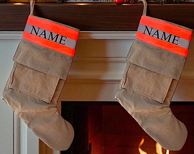 Firefighter Christmas Fire Gear Stuffing Stocking Gift Idea Fire Station Holiday Tree Decoration Secret Santa Ornament Fireman Keepsake