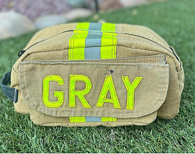Personalized Firefighter Dopp Kit Custom Gift Toiletry Bag Travel Organizer Men's Grooming Bag First Responder Shaving Kit