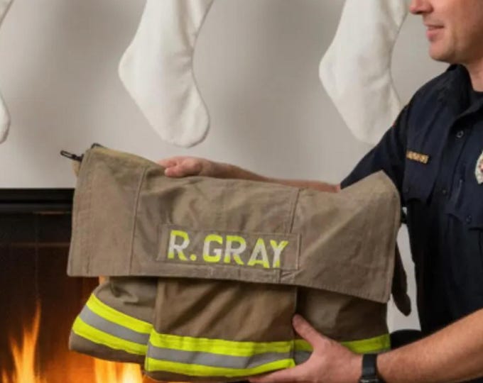 Firefighter Computer Bag Holiday Gift for Him Custom Turnout Gear Bag Commute Durable Equipment Sac for First Responder Bunker Duffle Bag