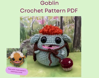 Virkmönster för Goblin, Amigurumi, PDF