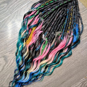 Curly Dread Extensions – Double Ended Boho Wavy Synthetic Locs, Festival Hair UK
