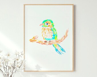 Art mural d’oiseaux | Imprimable | Téléchargement numérique | Art animalier | Art de la pépinière | Cadeau pour un nouveau parent