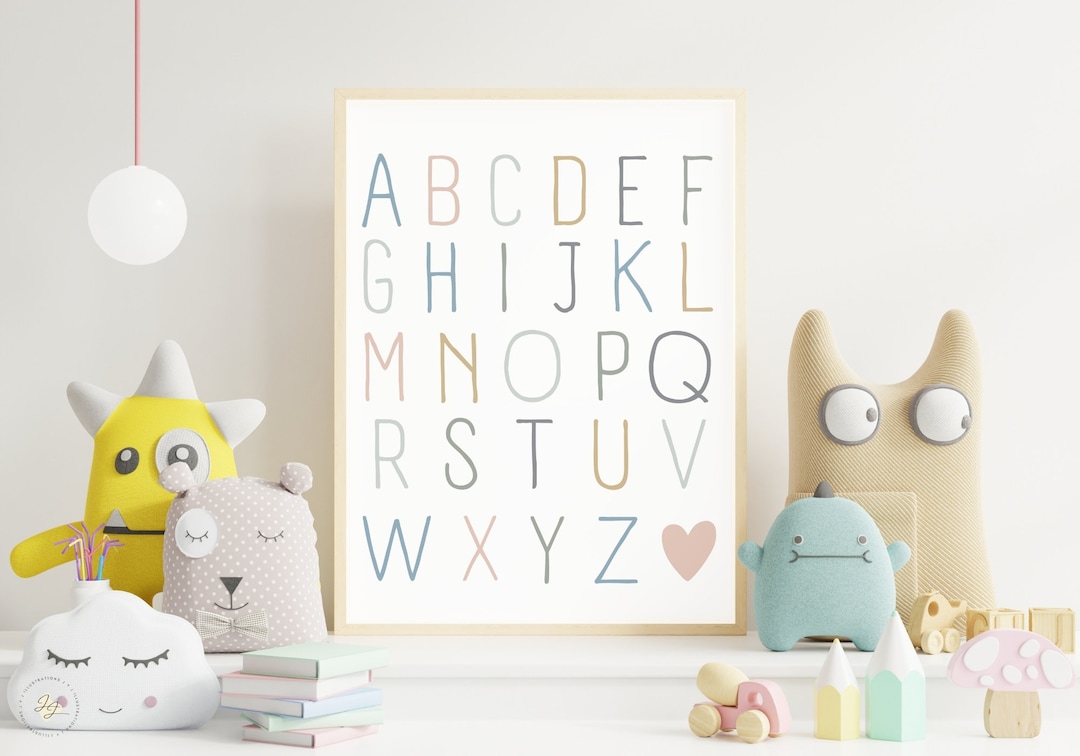 Neutral Colored ABC, Children's Alphabet, Children's Art, ABC Printable ...