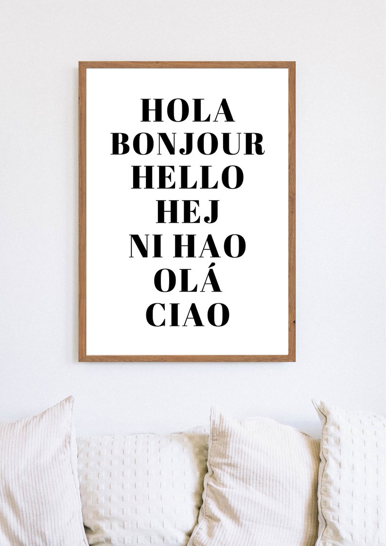 Hello in Different Languages Printable Wall Art Etsy
