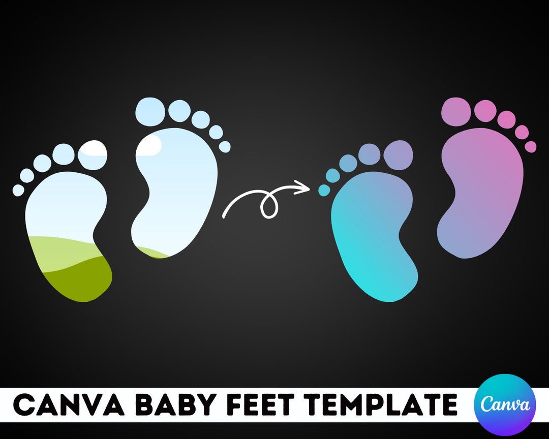 Canva Baby Feet Template Editable Baby Feet Template Canva Etsy