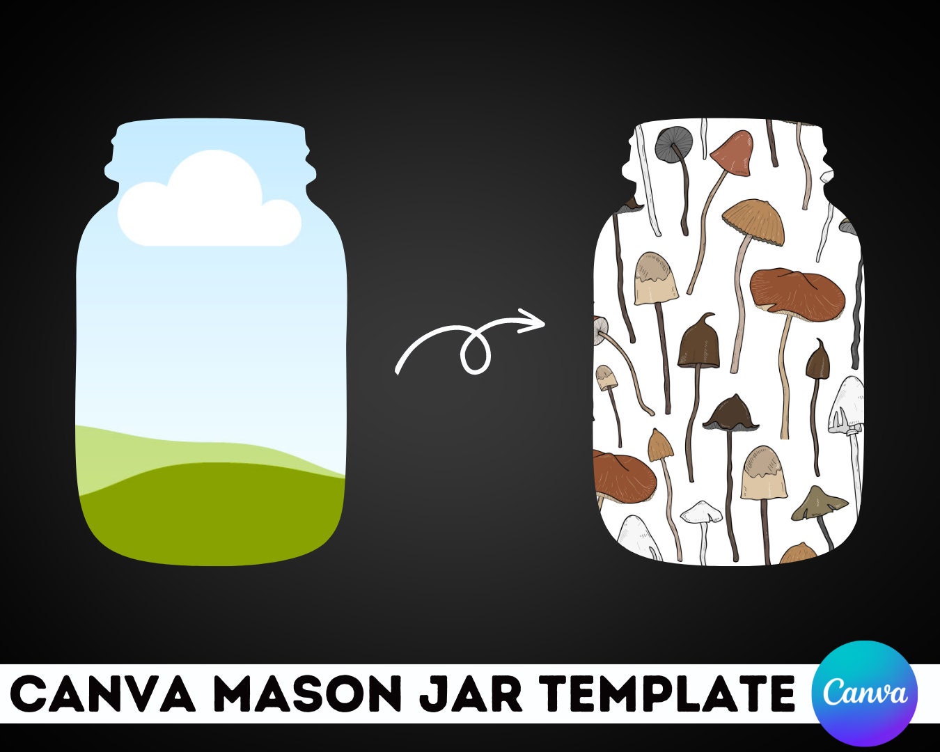 Canva Mason Jar Template Editable Mason Jar Template Canva Etsy