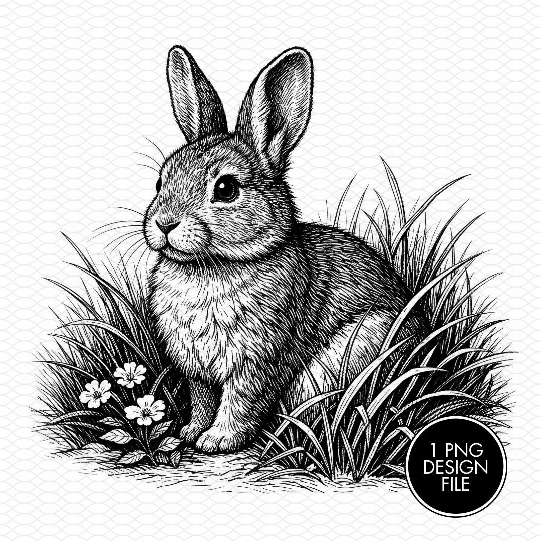 Rabbit Engraved Rabbit Engraving PNG File, Laser Engraving Files, Laser Burning, Laser ...