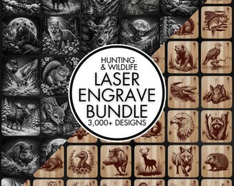 3000+ Hunting and Wildlife Laser Engraving and Laser Burn PNG Files, Whole Shop Bundle, Laser Engraving Files, Laser Ready, Laser Cut PNG