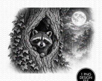 Racoon Engraving PNG File, Laser Engraving Files, Laser Burning, Laser Ready, Laser Cut File, Laser Burn PNG, LightBurn