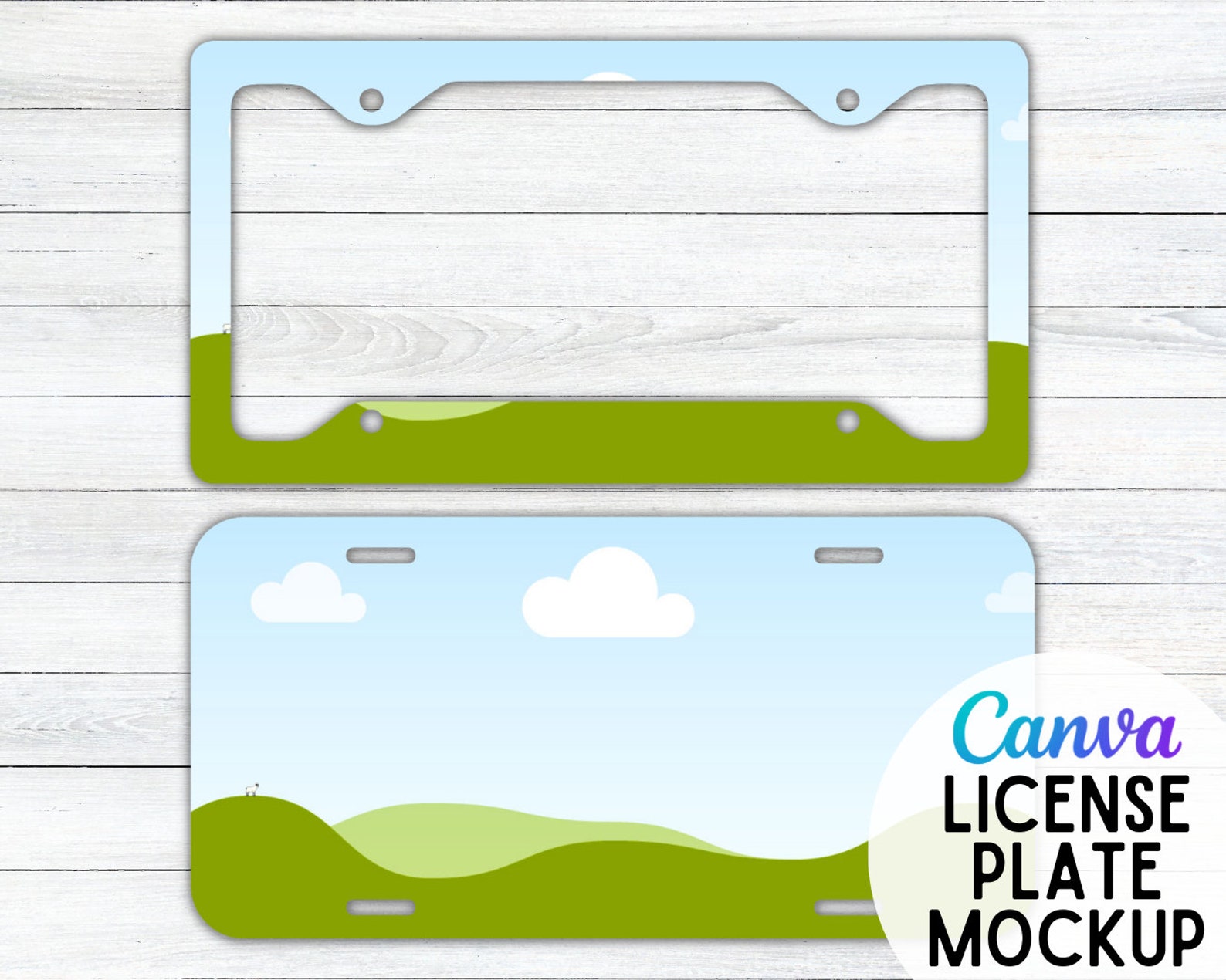 Canva License Plate Frame Template Editable License Plate - Etsy