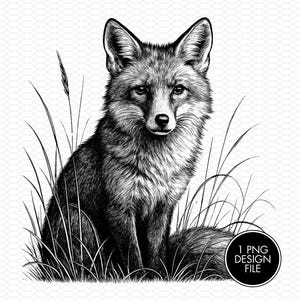 Fox Engraving PNG File, Laser Engraving Files, Laser Burning, Laser Ready, Laser Cut File, Laser Burn PNG, LightBurn, Glowforge