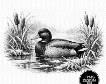 Duck Engraving PNG File, Laser Engraving Files, Laser Burning, Laser Ready, Laser Cut File, Laser Burn PNG, LightBurn