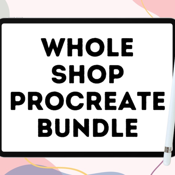 Procreate Bundle, Procreate Brush Bundle, Procreate Stamps Bundle, Whole Shop Sale, Instant Digital Download, Brushes, Digital Art