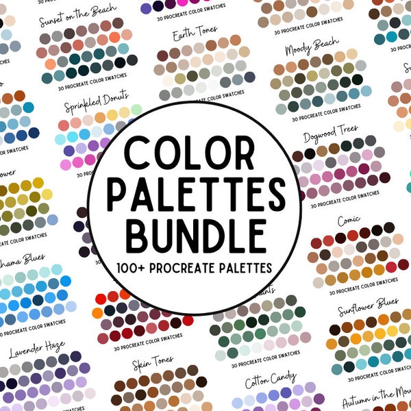 Procreate Color Palette Bundle, 100+ Procreate Swatches, Palette for Procreate, Color Palettes for Procreate, Color Swatches for Procreate