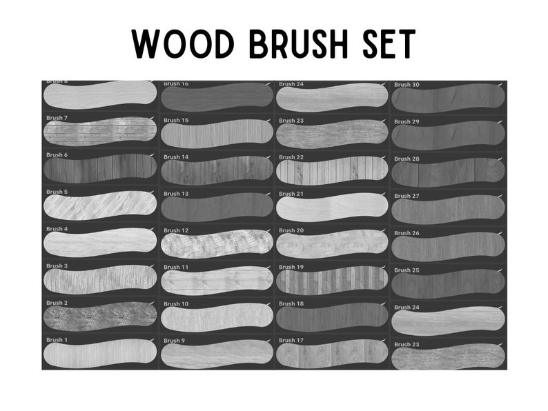30 Wood Procreate Brushset Procreate Wood Brush Digital Etsy