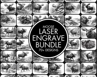 70+ Moose Laser Engraving PNG Files Bundle, Laser Burn Bundle, Entire Shop Sale, Laser Ready, Wood Burn Files, Laser Burn PNG Files