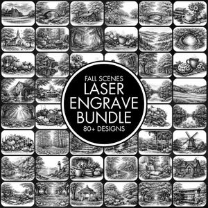 80+ höstmotiv lasergravyr PNG-filer paket, laserbränningspaket, helbutiksrea, laserklar, vedeldade filer, laserbrända PNG-filer