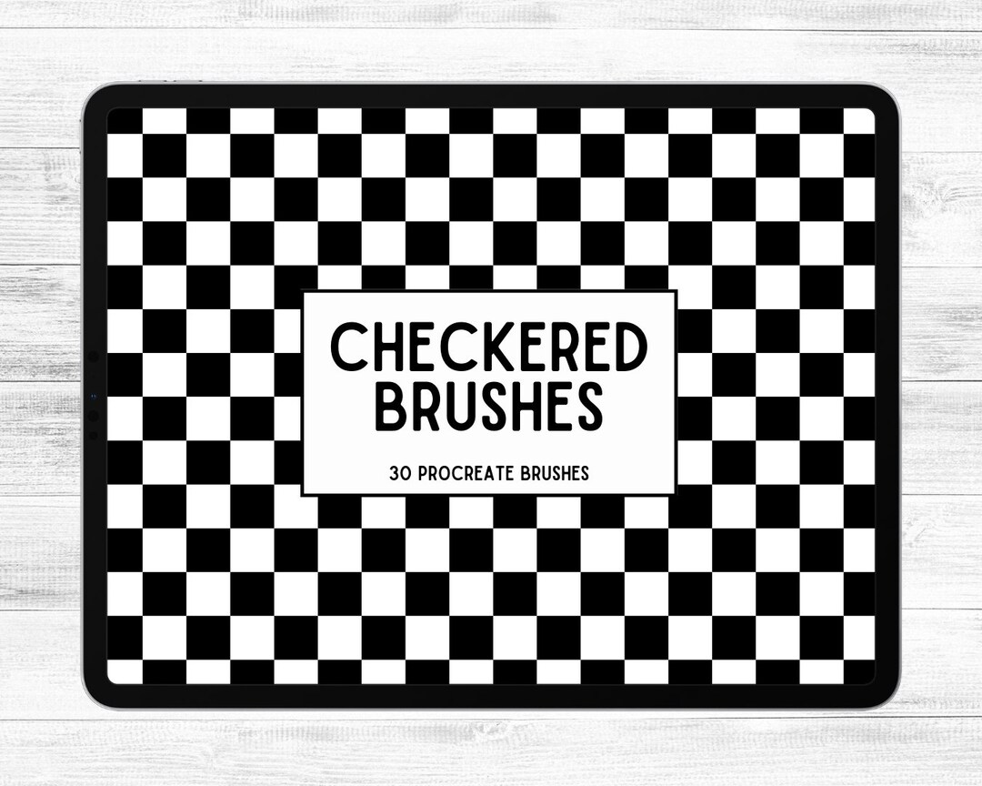 30 Checkered Procreate Brushset, Checker Brush, Procreate Checkered