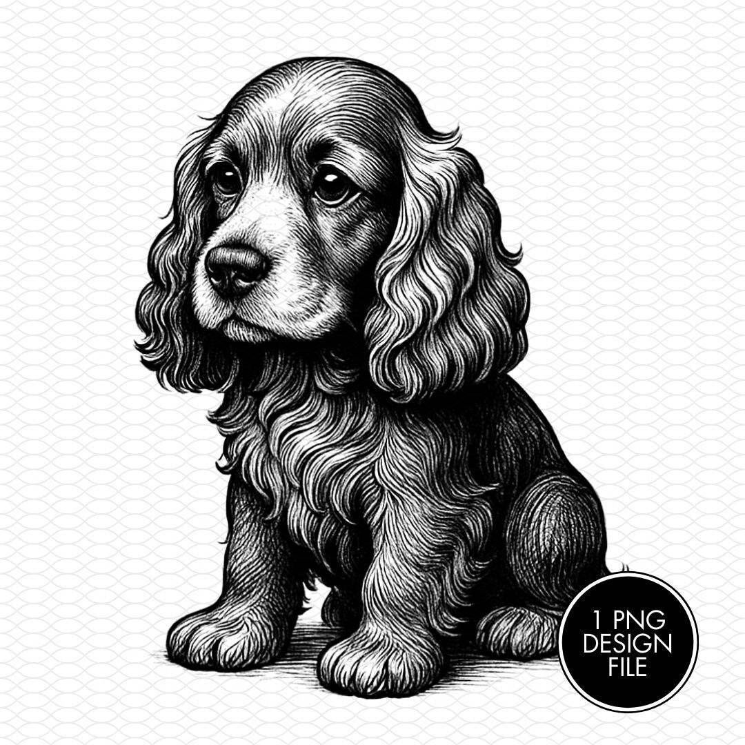 Cocker Spaniel Engraving PNG File, Laser Engraving Files, Laser Burning ...