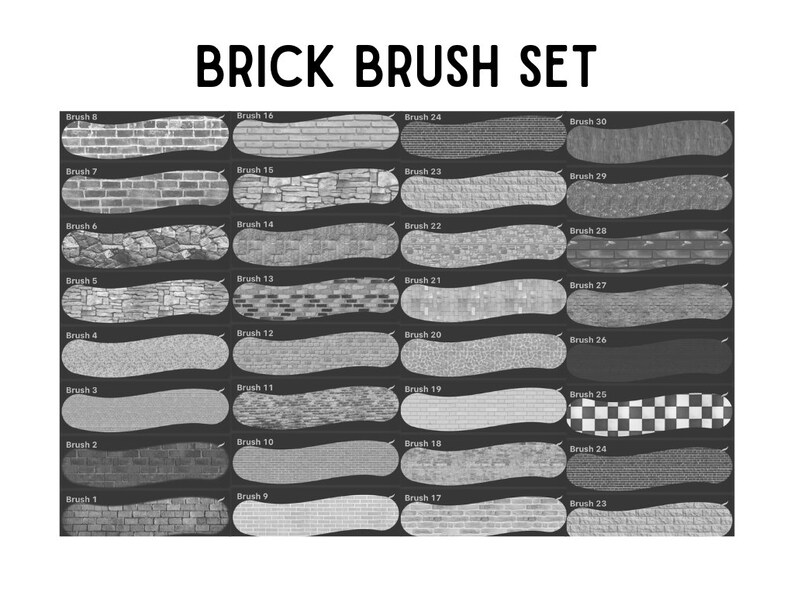 30 Brick Procreate Brushset, Procreate Brick Brush, Digital Download, Instant Digital Download