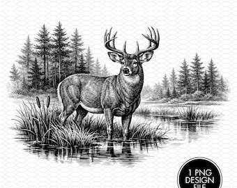 Deer Engraving PNG File, Laser Engraving Files, Laser Burning, Laser Ready, Laser Cut File, Laser Burn PNG, LightBurn, Glowforge