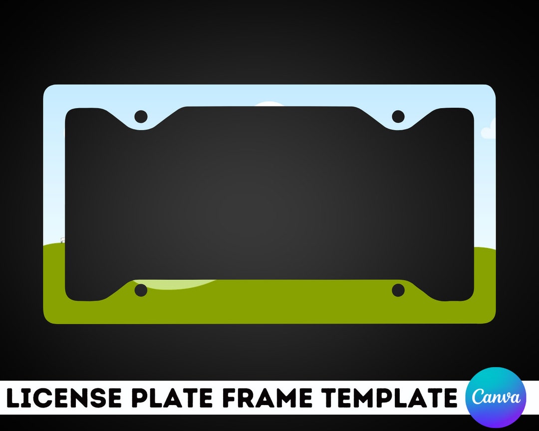 Canva License Plate Frame Template, Editable License Plate Template Canva License Plate Frame Template, Editable License Plate Template