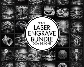200+ Beach Laser Engraving PNG Files for Slate Coaster, Entire Shop Sale, Laser Engraving Files, Laser Ready, Laser Cut PNG, Laser Burn