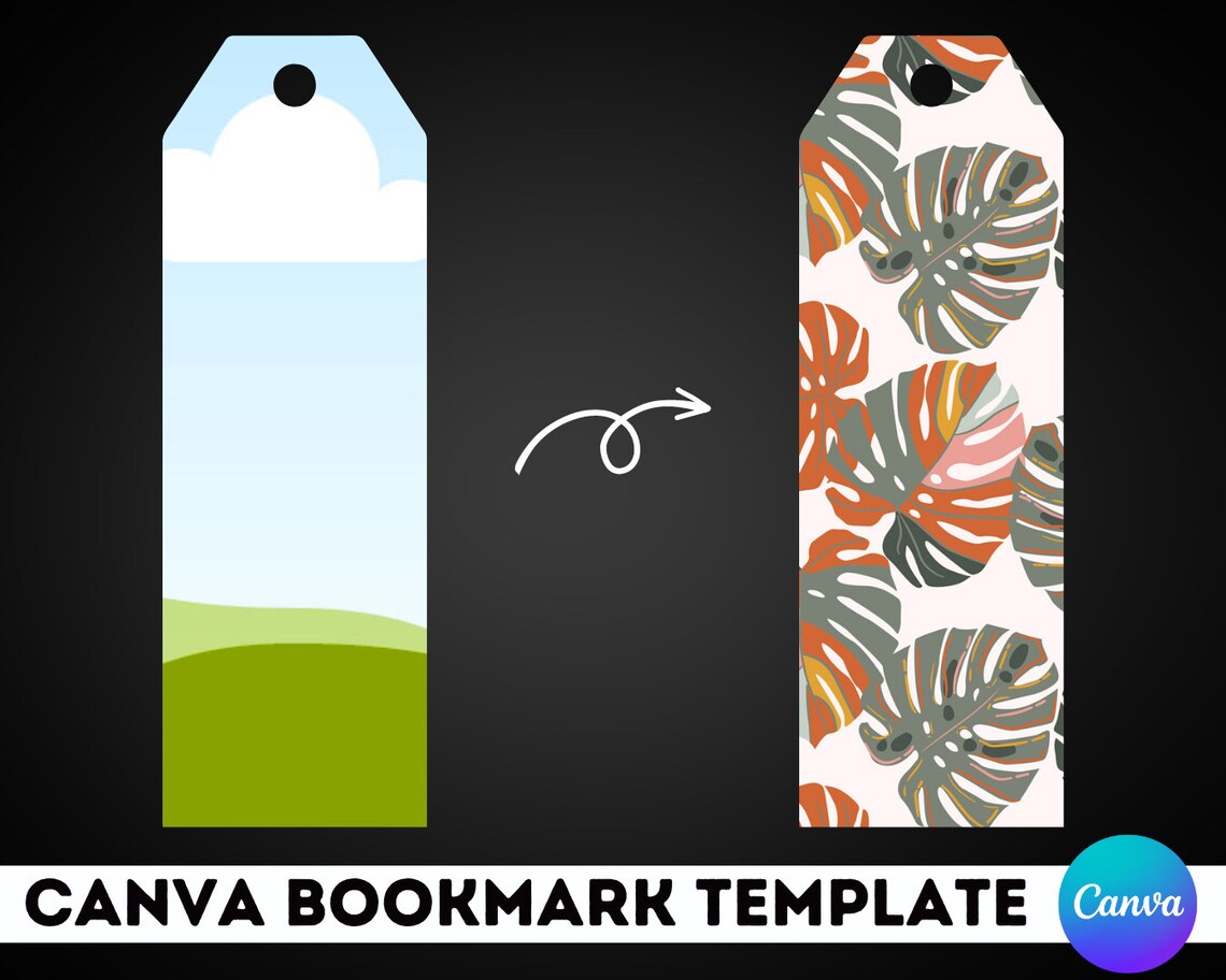 Bookmark Template, Editable Bookmark Template, Canva Template, Custom